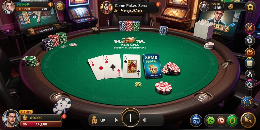 Screenshot gameplay Poker yang menarik dan interaktif.