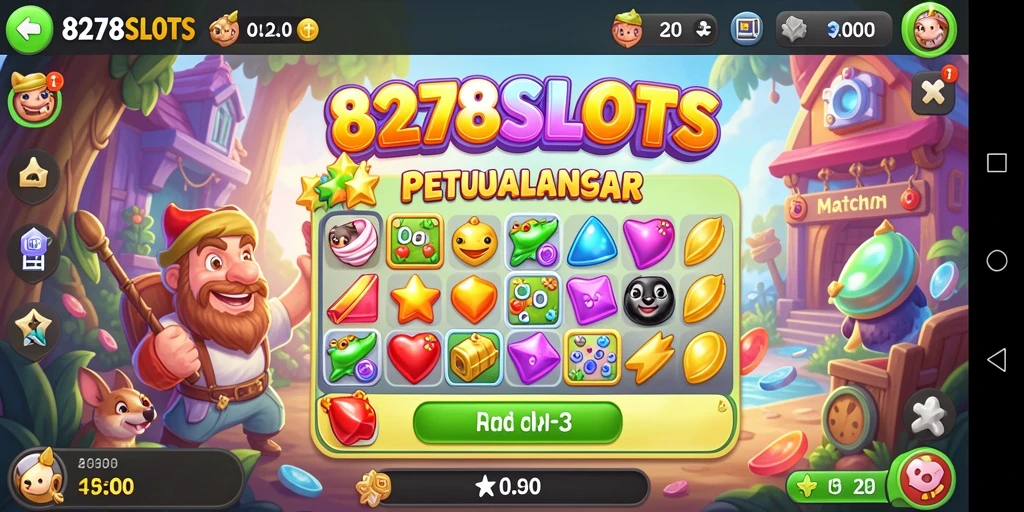 Tampilan gameplay seru dari 8278SLOTS yang penuh warna.