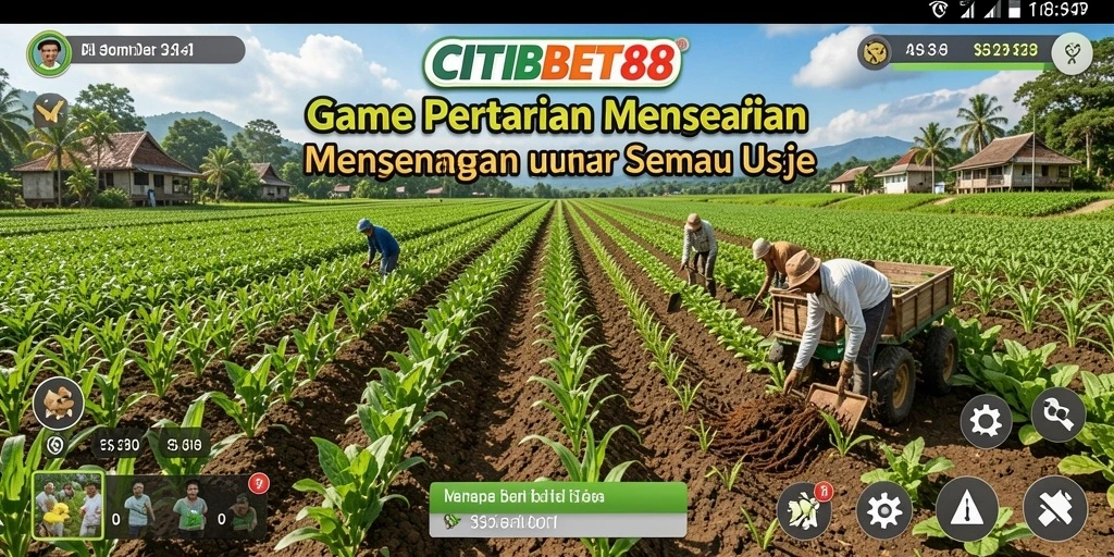 Screenshot gameplay CITIBET88 menampilkan kebun yang indah dan hewan peliharaan.