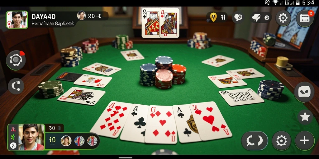Screenshot DAYA4D menampilkan gameplay Gaple yang seru.