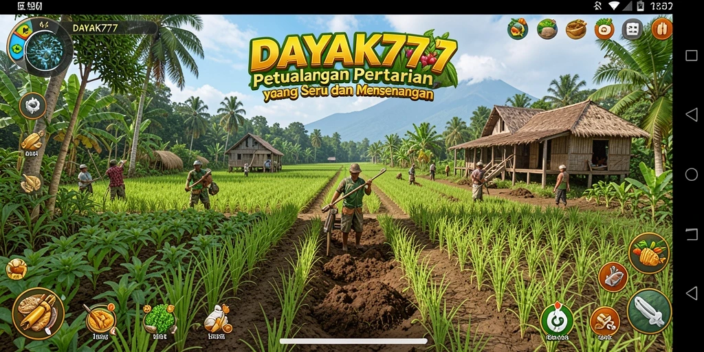Tangkapan layar DAYAK777 menunjukkan pemain yang sedang merawat kebun berwarna-warni.