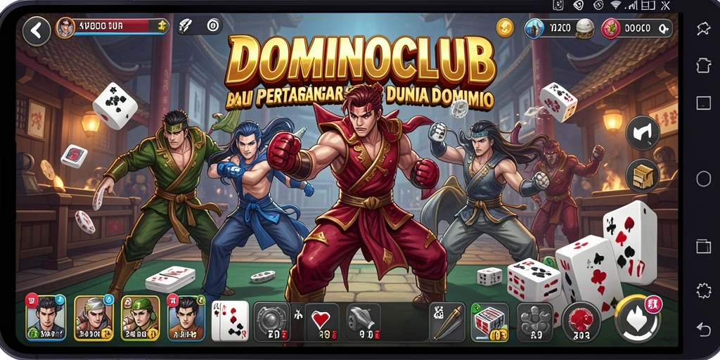 Tampilan seru gameplay pertarungan di DOMINOCLUB.