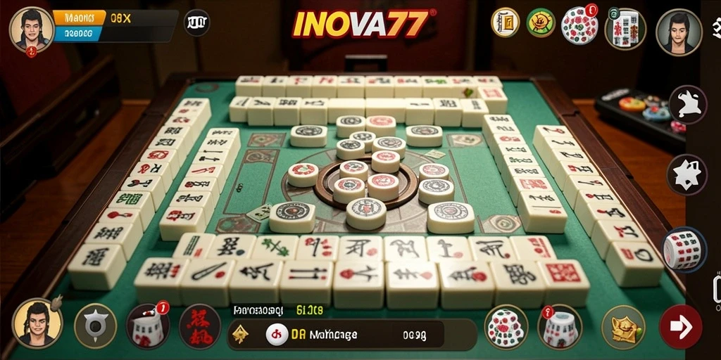 Tampilan gameplay menarik dari INOVA77 dengan ubin Mahjong.