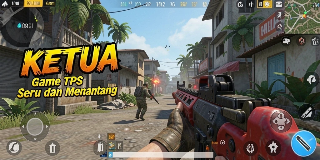 Screenshot menampilkan aksi seru dalam gameplay TPS KETUA.