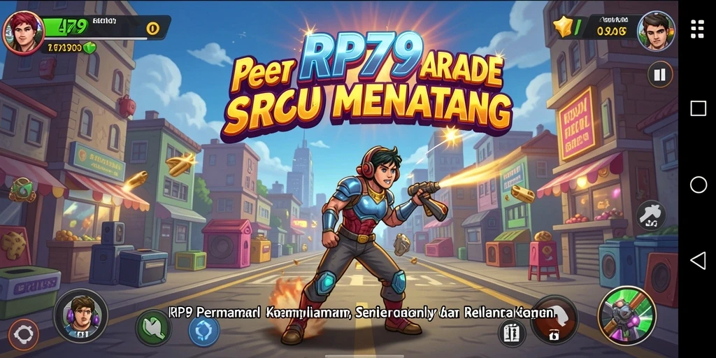 Screenshot utama RP79 menampilkan gameplay seru permainan arcade.